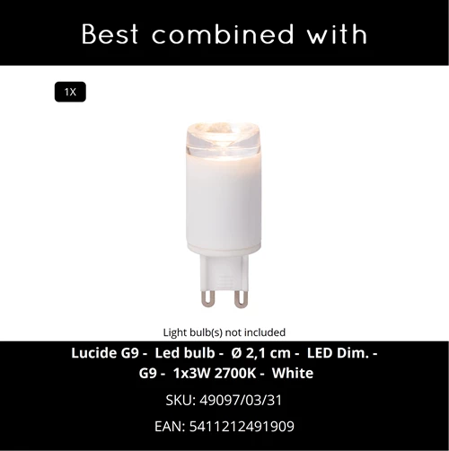 Lucide KEONI - Ceiling spotlight - Ø 8 cm - LED - 1xG9 - White - Essential - CROSSSELL